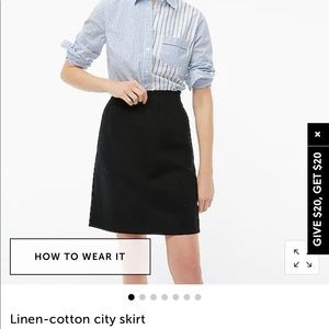NWT J. Crew Factory Linen-Cotton City Skirt